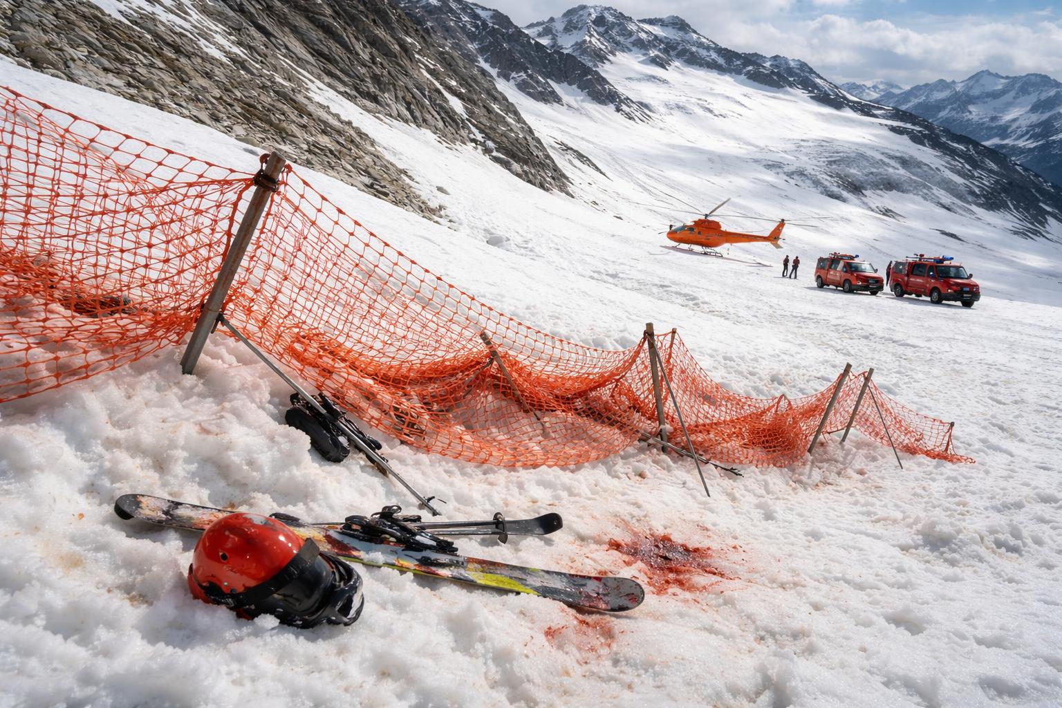 Redaktionelle Szene zum Thema „14-jähriger Skifahrer stürzt am Hintertuxer Gletscher schwer ab“