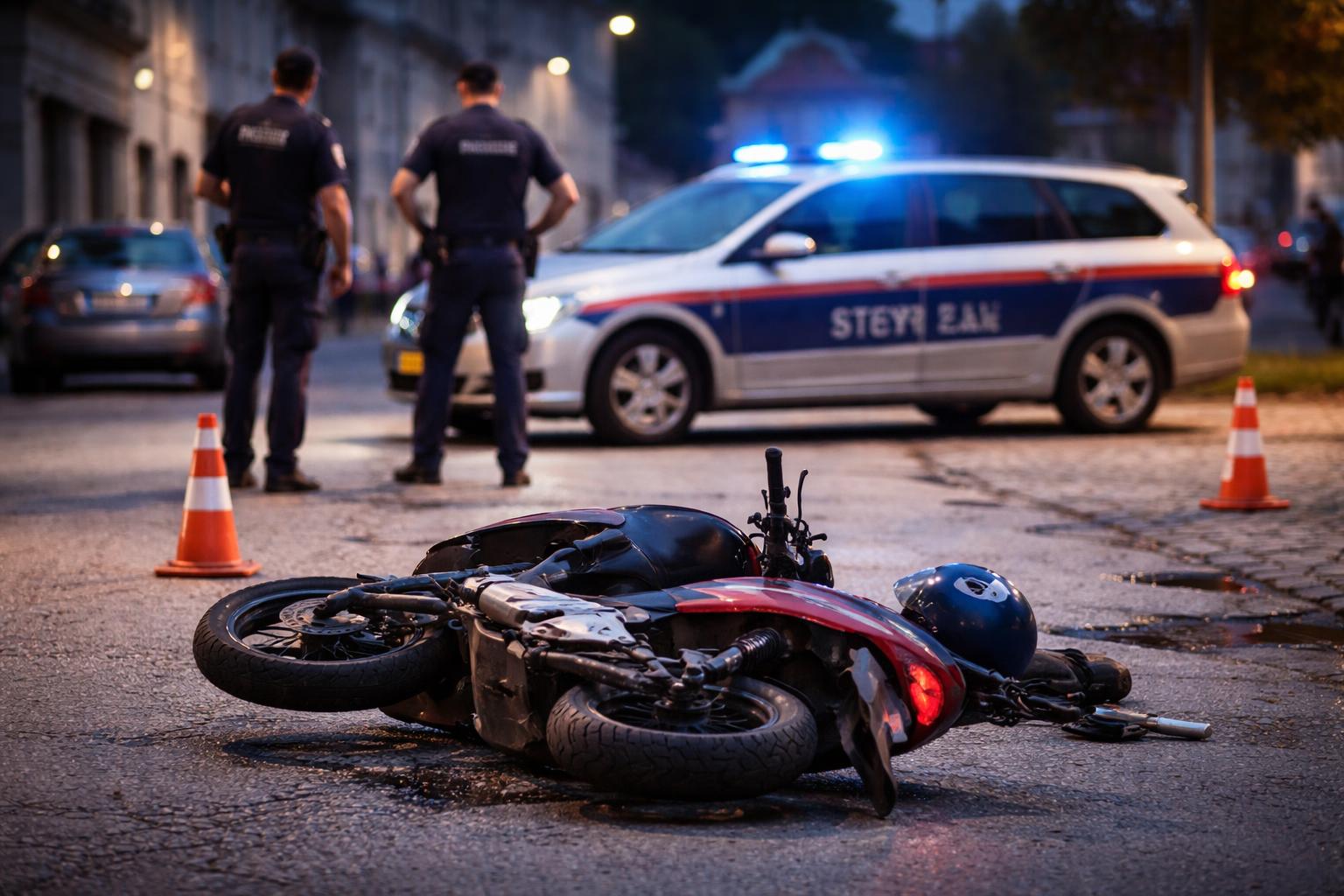 Redaktionelle Szene zum Thema „15-Jähriger attackiert bei Flucht vor Verkehrskontrolle zwei Polizisten in Steyr“