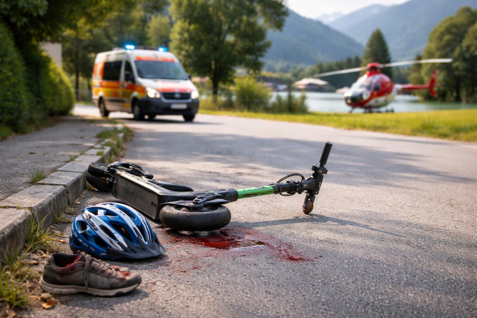 Redaktionelle Szene zum Thema „15-Jähriger bei E-Scooter-Sturz in Kirchbichl schwer verletzt“