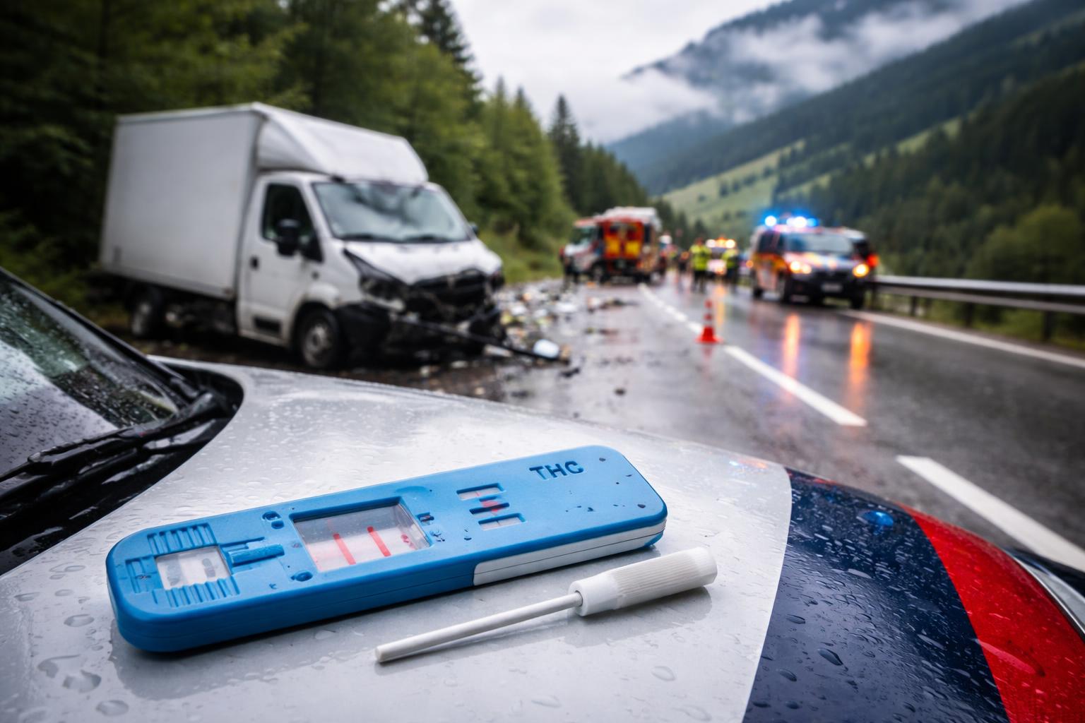 Redaktionelle Szene zum Thema „17-Jähriger nach Unfall auf der B164 in St. Johann positiv auf Suchtmittel getestet“