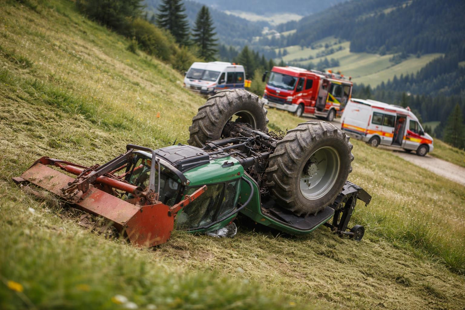 Redaktionelle Szene zum Thema „28-Jähriger stirbt bei Traktorunfall am Hauser Kaibling“