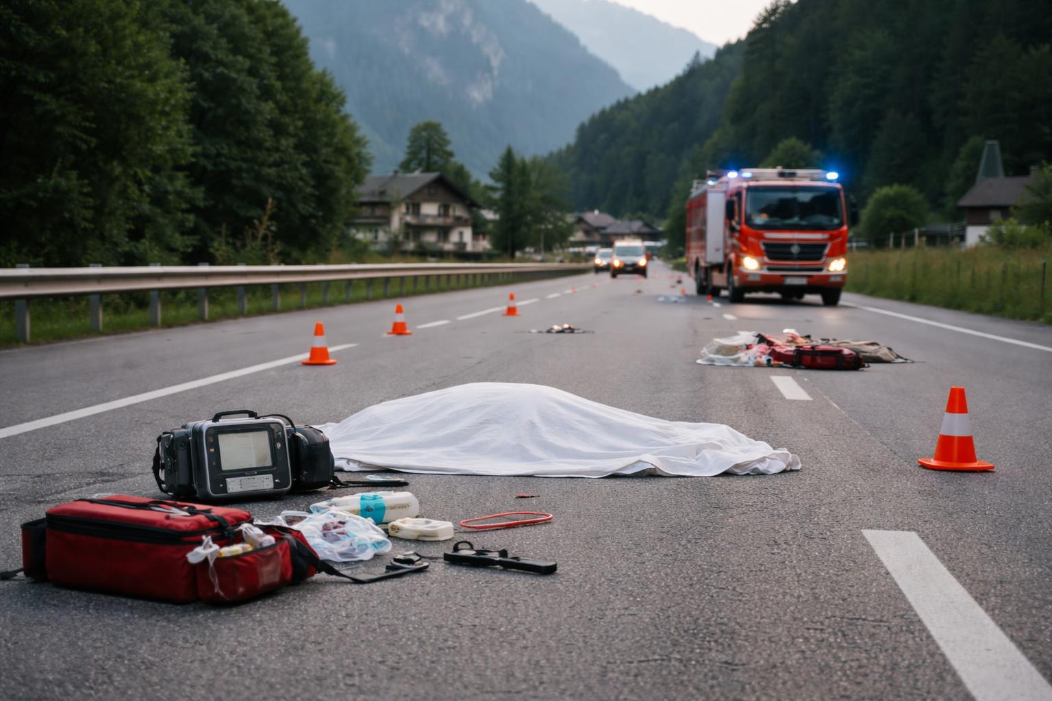 Redaktionelle Szene zum Thema „34-Jähriger stirbt nach Unfall auf der Salzachtalstraße“