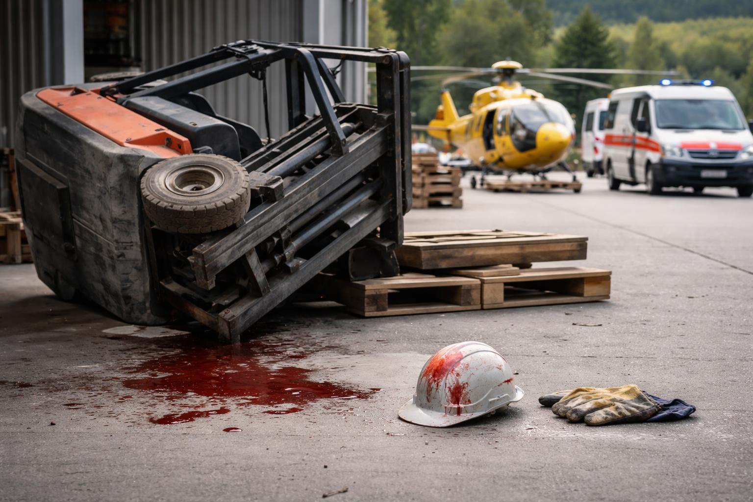 Redaktionelle Szene zum Thema „54-Jähriger bei Sturz von Gabelstapler in Lannach schwer verletzt“