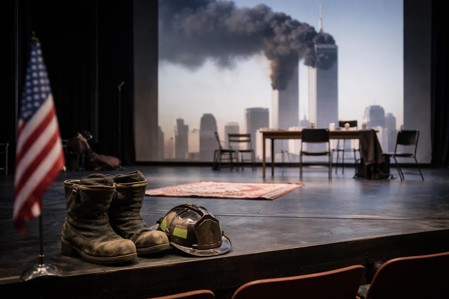 Redaktionelle Szene zum Thema „9/11 und die Folgen von Rassismus auf der Bühne der Festwochen“