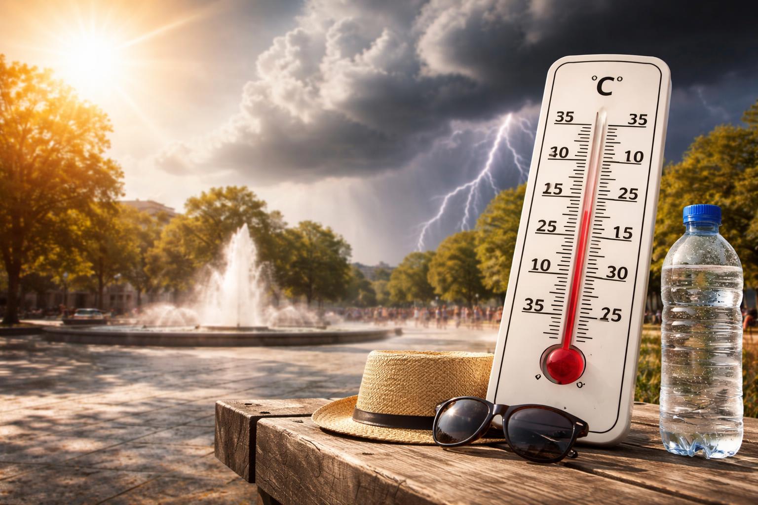 Redaktionelle Szene zum Thema „Ab Mittwoch wird es heiß: Bis zu 35 Grad und Gewitter möglich“