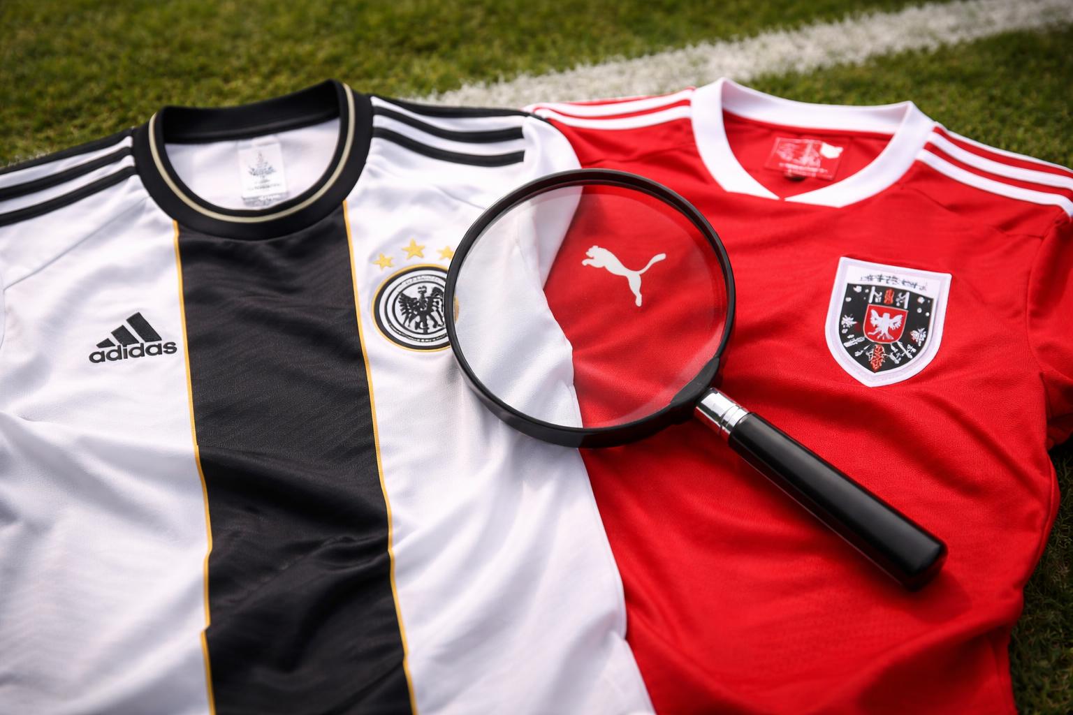 Redaktionelle Szene zum Thema „Adidas verwechselt DFB- und ÖFB-Trikot auf Österreich-Seite“