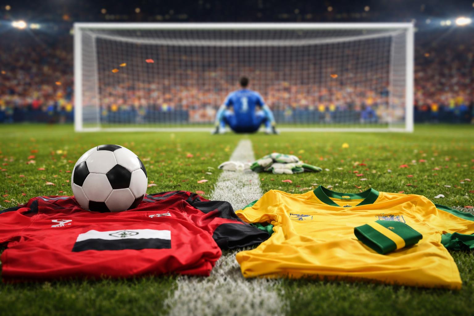 Redaktionelle Szene zum Thema „Ägypten gewinnt Elferkrimi gegen Australien und schreibt WM-Geschichte“