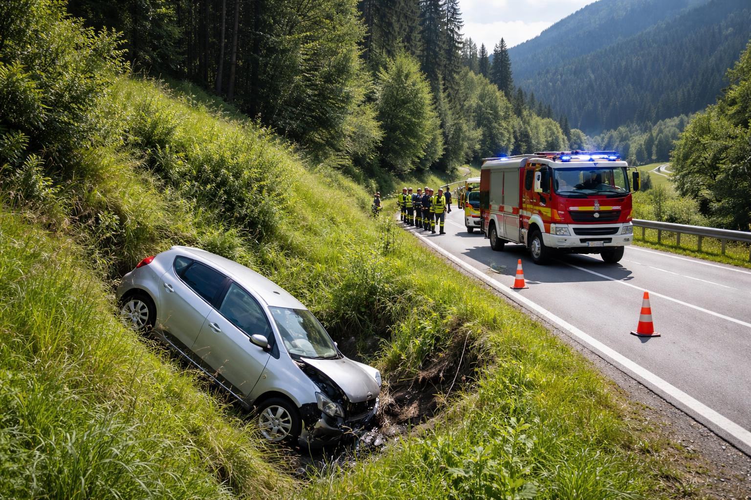 Redaktionelle Szene zum Thema „Älteres Ehepaar bei Unfall in Pichl verletzt“