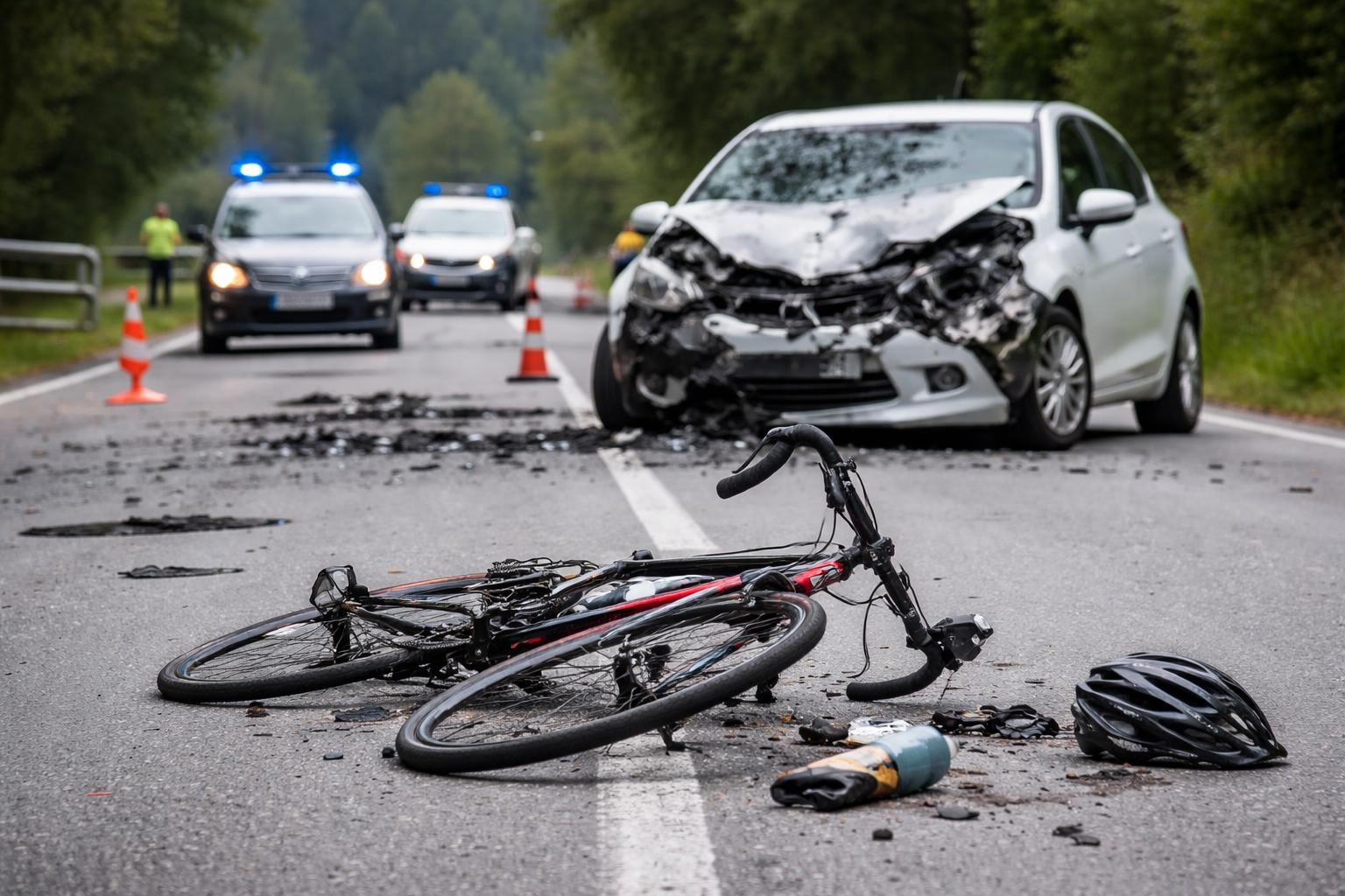 Redaktionelle Szene zum Thema „Alkoholisierte Autofahrerin erfasst Rennradfahrer bei Frontalcrash in Wernberg“