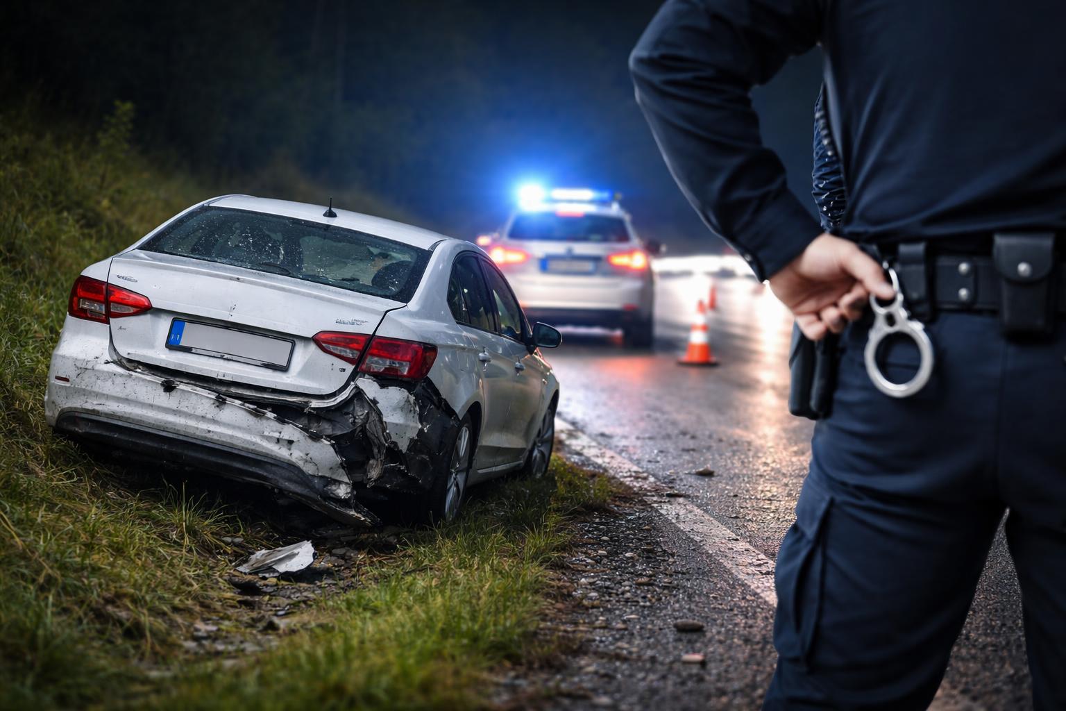 Redaktionelle Szene zum Thema „Alkolenker nach Unfall in Tiefgraben festgenommen“