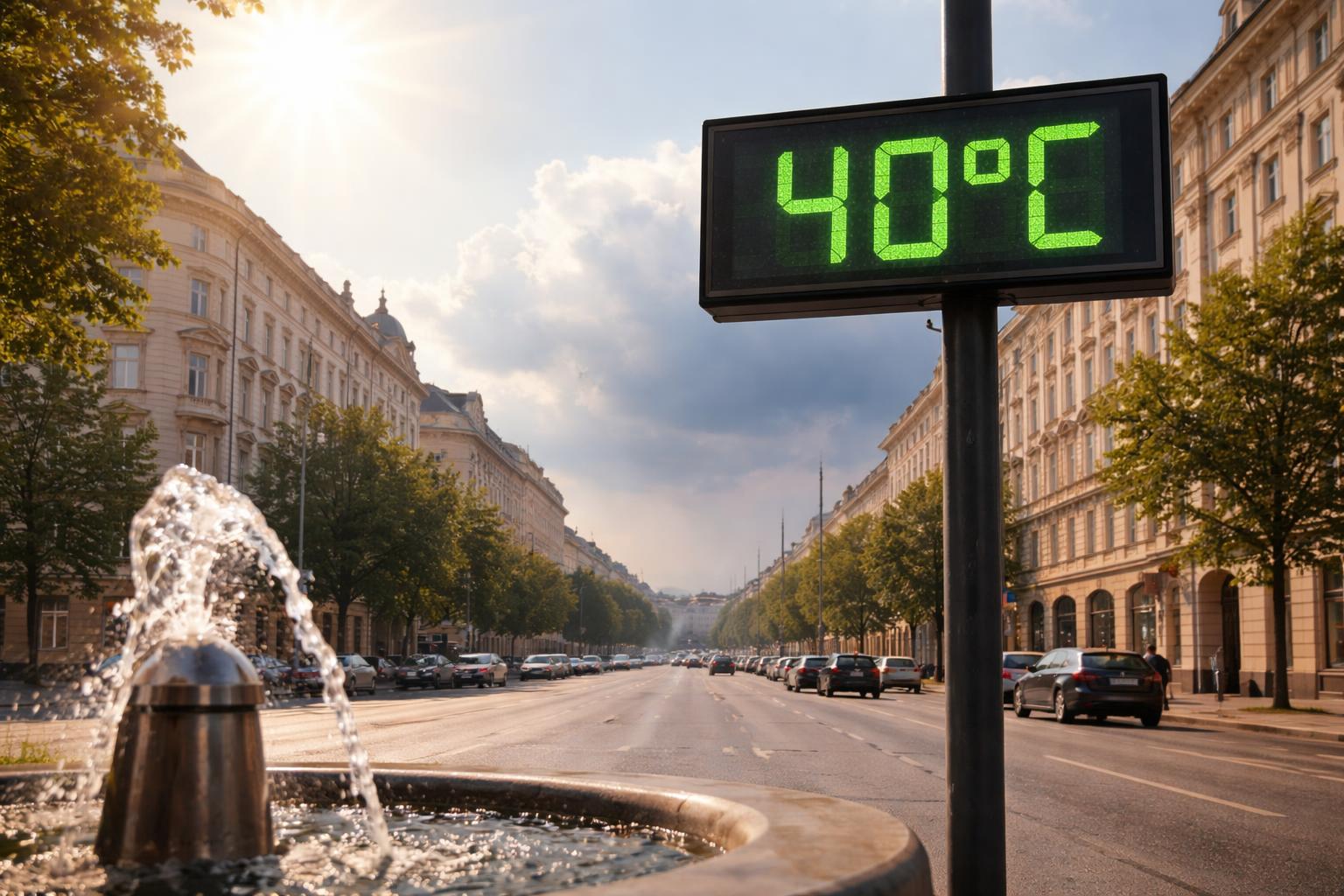 Redaktionelle Szene zum Thema „Am Dienstag drohen im Osten bis zu 40 Grad“