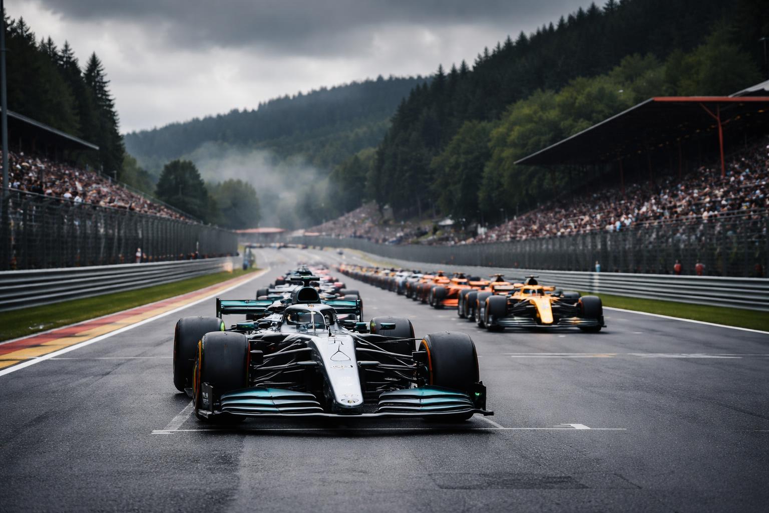 Redaktionelle Szene zum Thema „Antonelli startet in Spa von der Pole – Belgien-GP live“