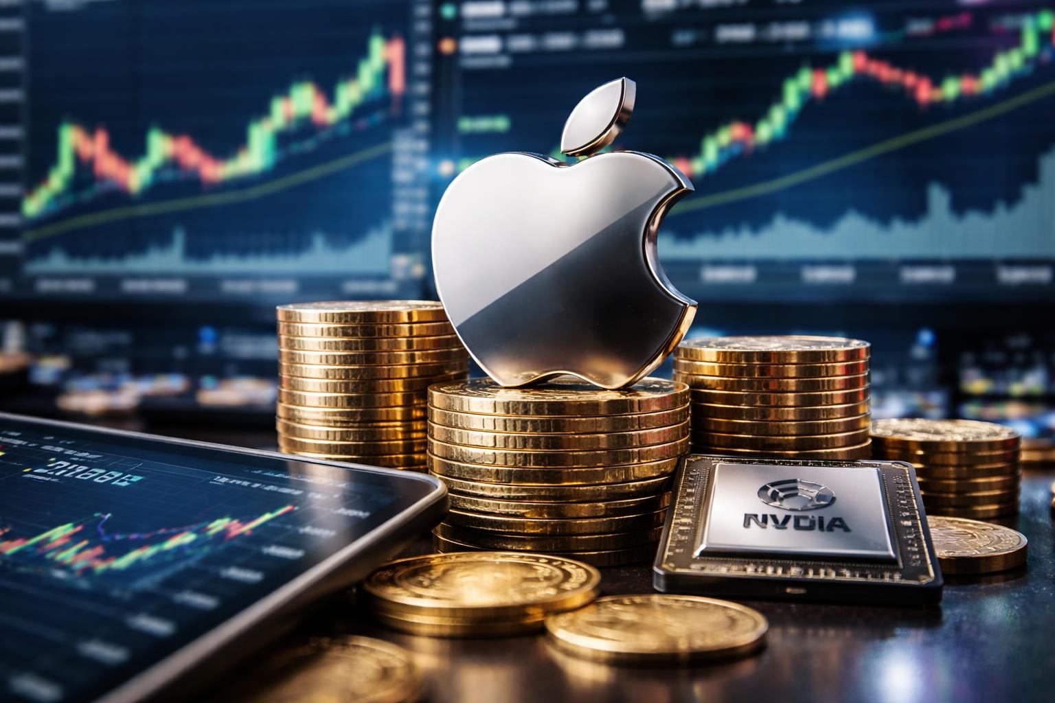 Redaktionelle Szene zum Thema „Apple holt sich an der Börse wieder den Spitzenplatz zurück“