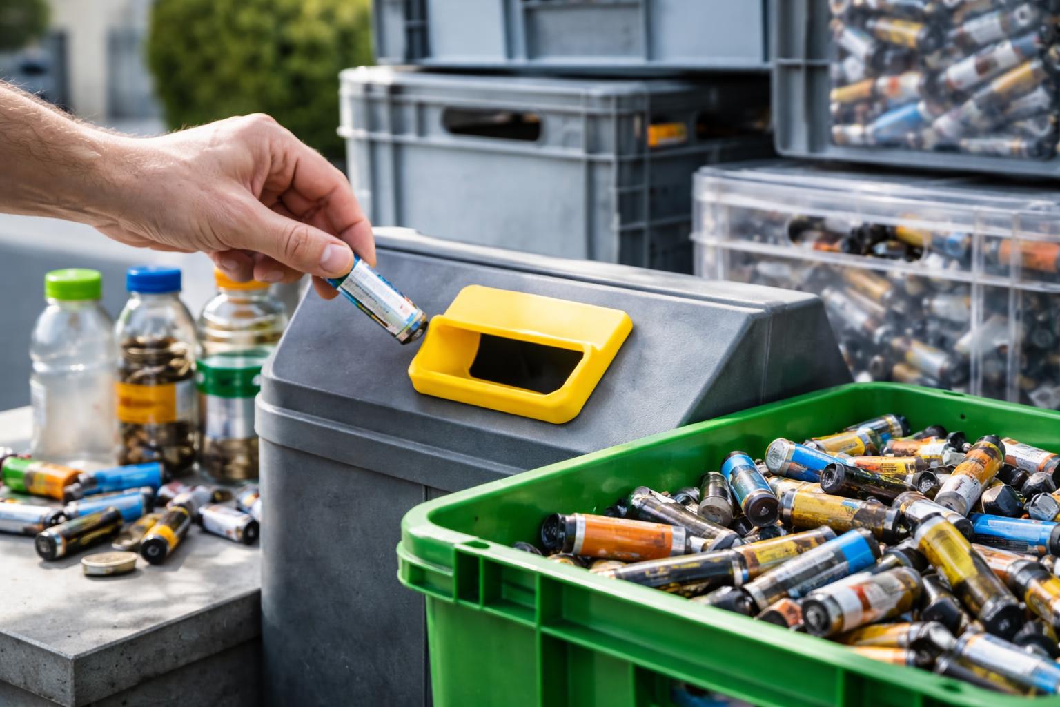 Redaktionelle Szene zum Thema „ARA lehnt Pfand auf Batterien ab“