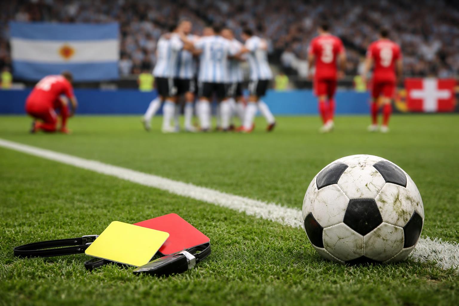 Redaktionelle Szene zum Thema „Argentinien setzt sich nach Verlängerung gegen die Schweiz durch“