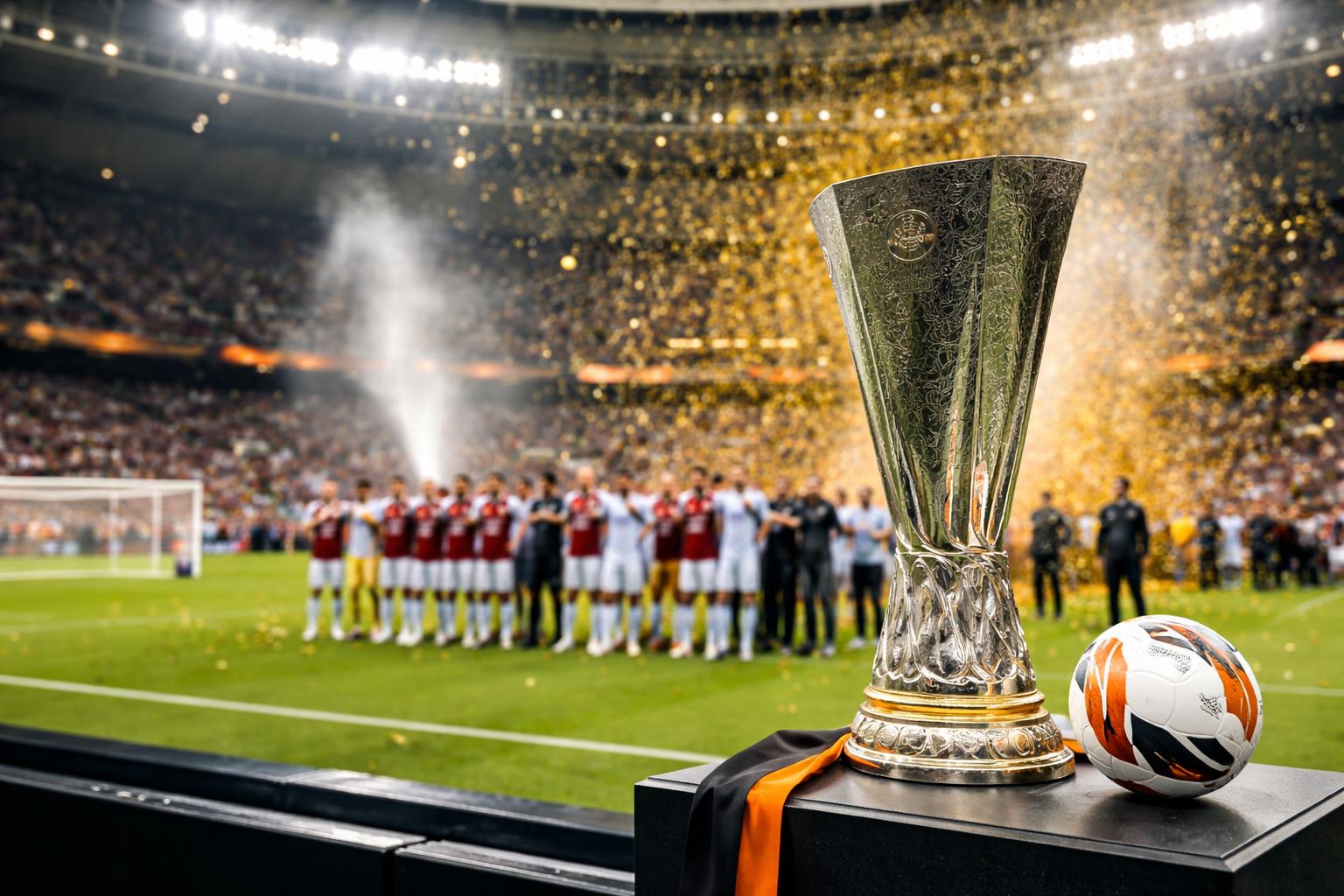 Redaktionelle Szene zum Thema „Aston Villa holt die Europa League mit 3:0 gegen Freiburg“