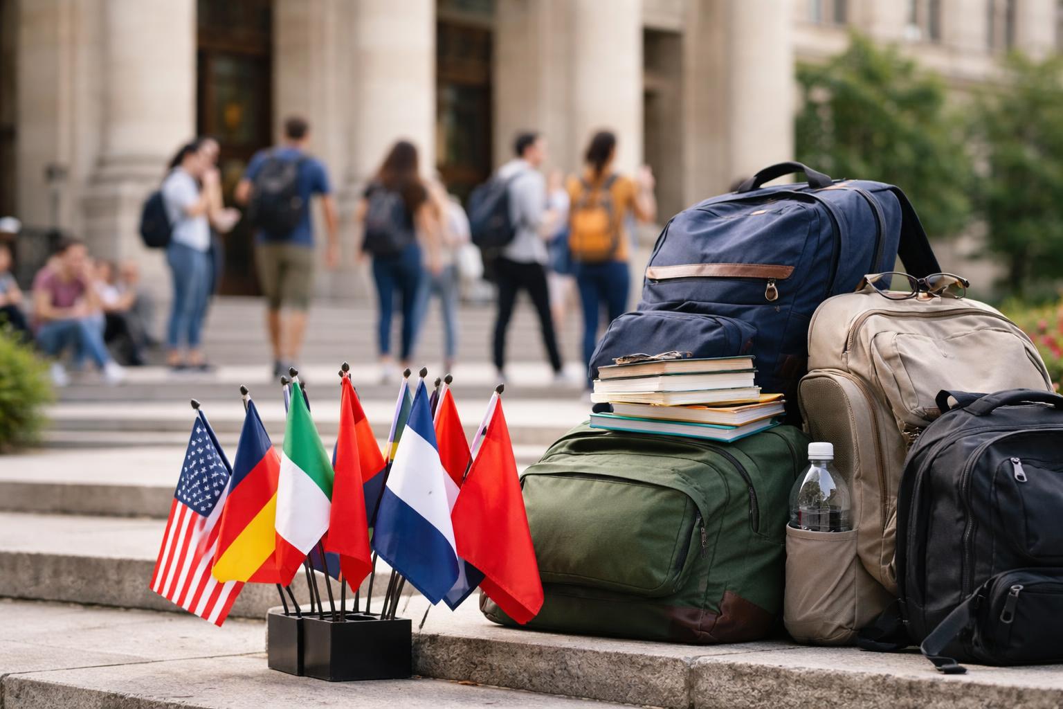 Redaktionelle Szene zum Thema „Ausländische Erstsemestrige an öffentlichen Unis erstmals in der Überzahl“