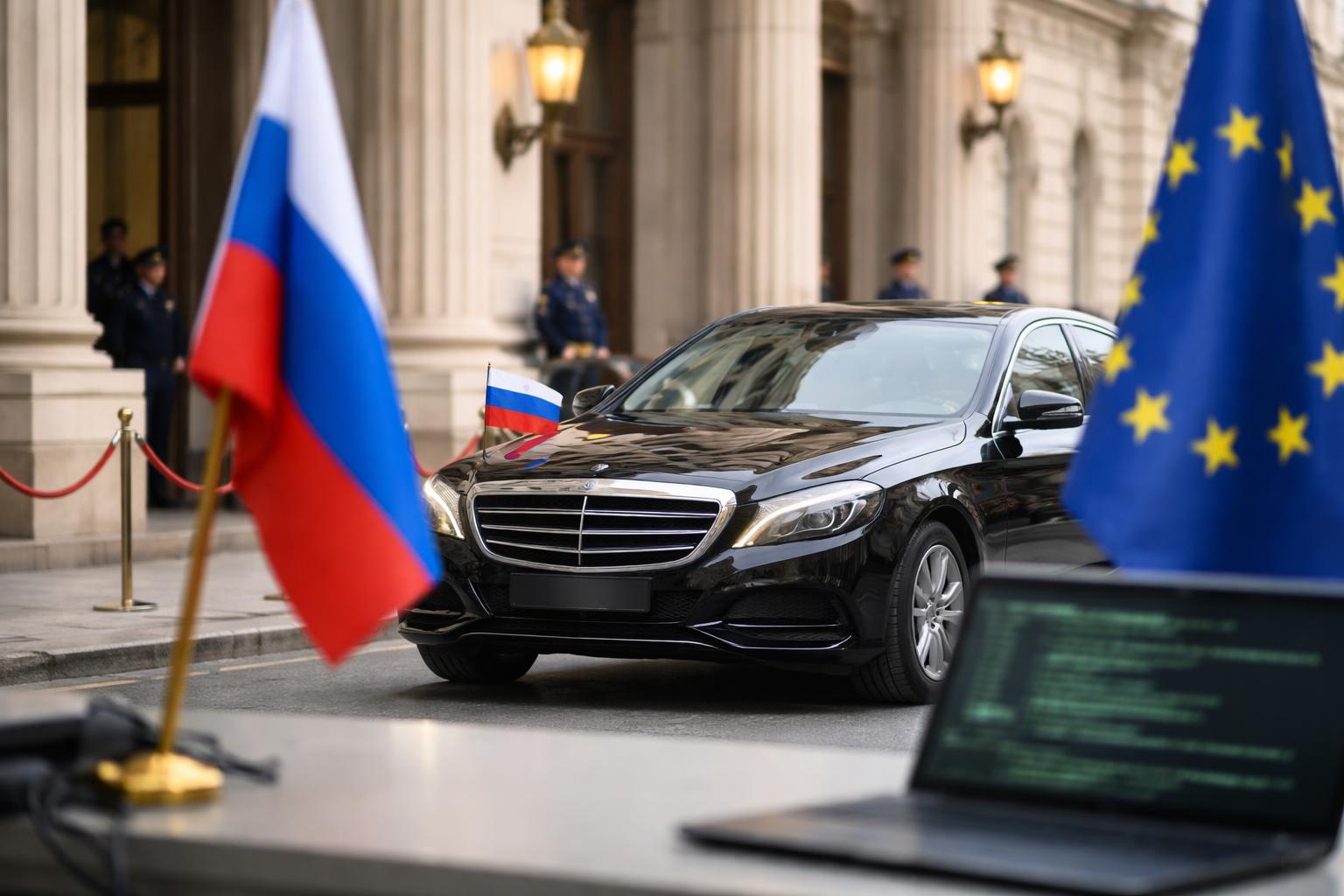 Redaktionelle Szene zum Thema „Außenministerium bestellt Russlands Botschafter nach Cyberangriff ein“