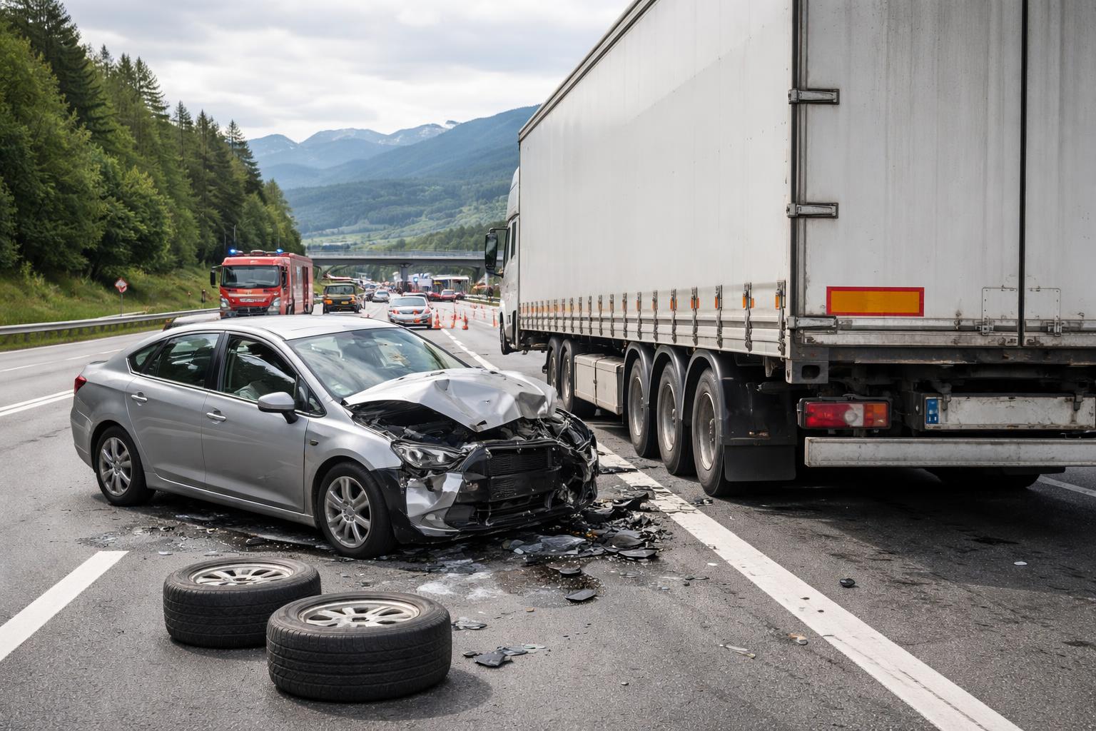 Redaktionelle Szene zum Thema „Autofahrer bei Unfall am Walserberg verletzt“