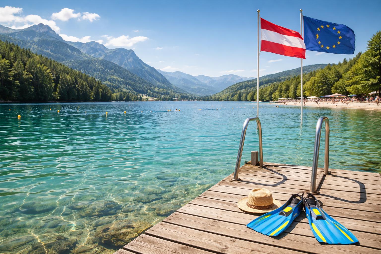 Redaktionelle Szene zum Thema „Badegewässer in Europa bleiben überwiegend ausgezeichnet – Österreich unter den besten Ländern“