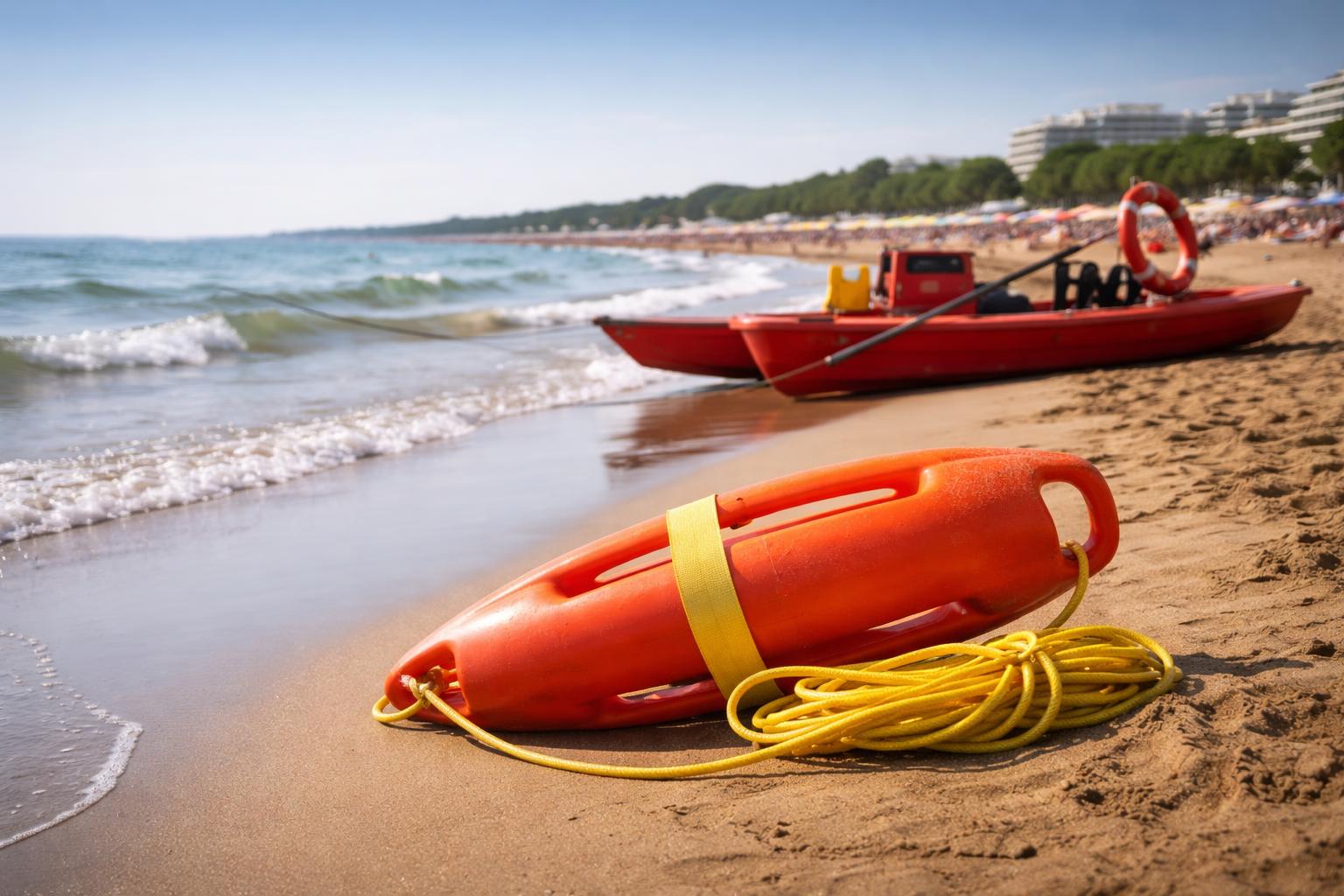 Redaktionelle Szene zum Thema „Badeunfall in Bibione: Rettungsschwimmer holen achtjährigen Bub aus dem Meer“