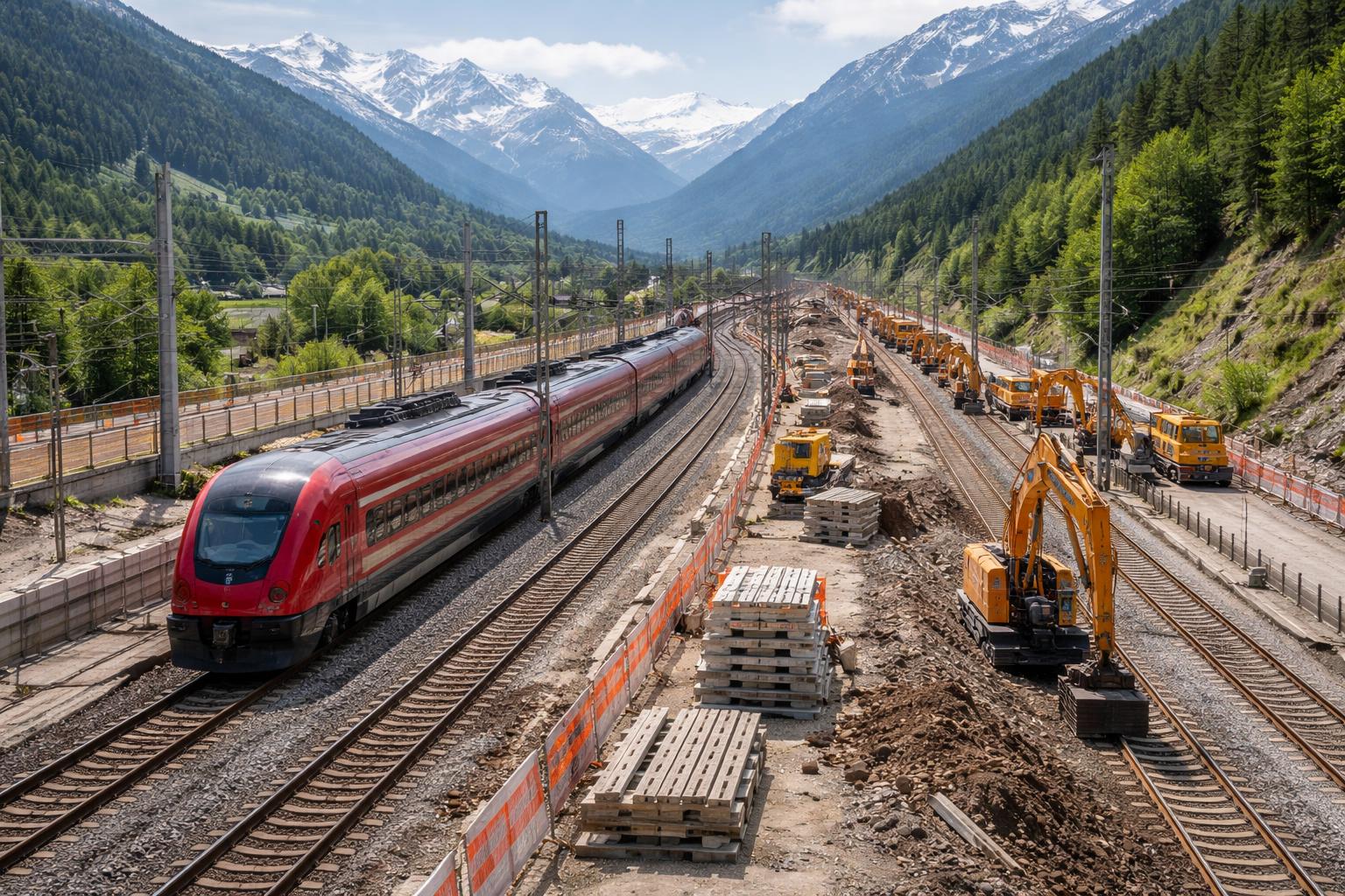 Redaktionelle Szene zum Thema „Bahn-Baustellen verlängern Reisezeiten zwischen Wien, Tirol und Vorarlberg“