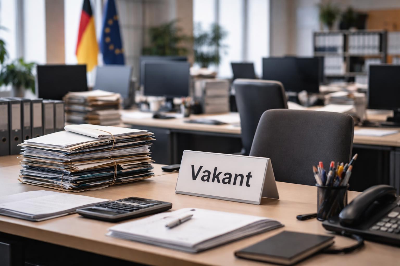 Redaktionelle Szene zum Thema „Beamtenposten bleiben unbesetzt: Regierung sucht nach Einsparungen ohne klares Konzept“