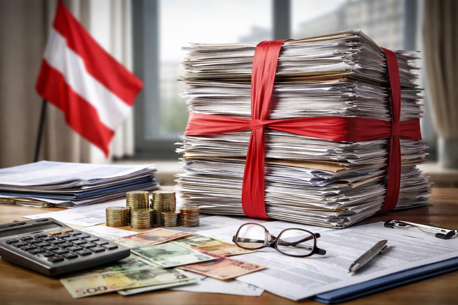Redaktionelle Szene zum Thema „Bericht sieht 20 Milliarden Euro Bürokratiekosten in Österreich“
