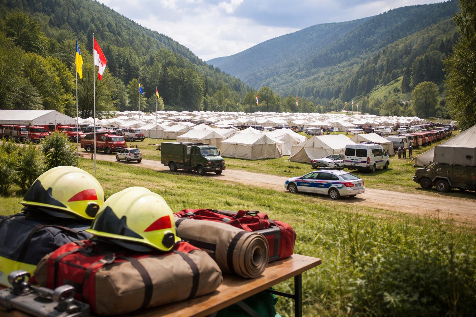Redaktionelle Szene zum Thema „Besucherandrang beim Landestreffen der NÖ Feuerwehrjugend in Küb“