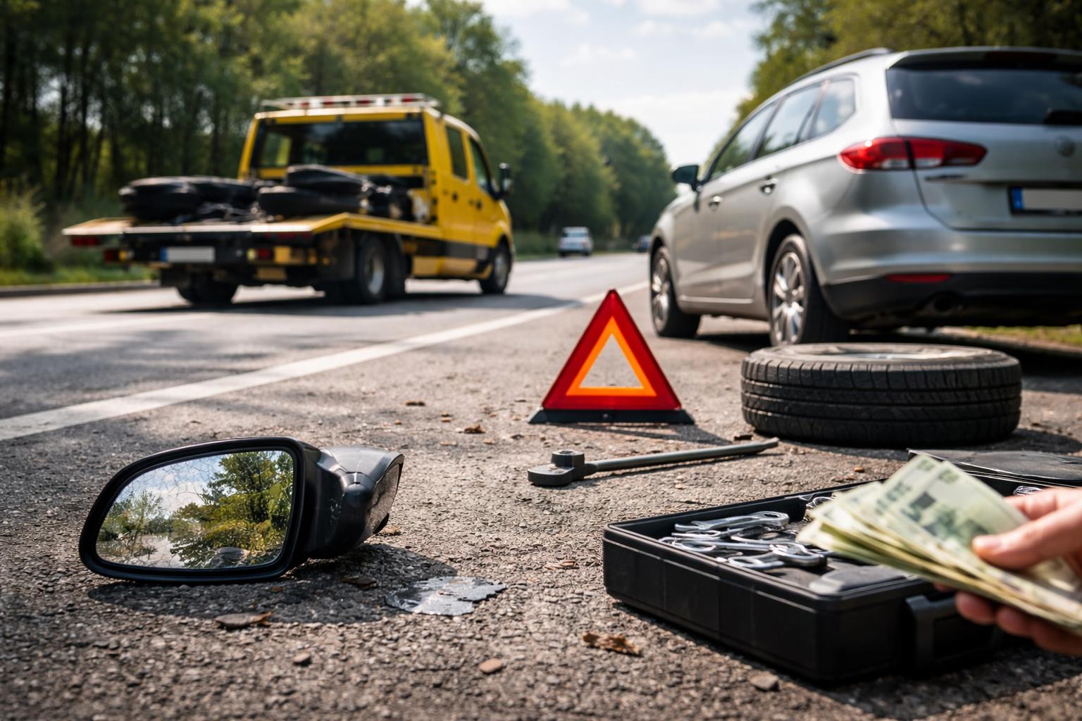 Redaktionelle Szene zum Thema „Betrugsfallen auf der Urlaubsfahrt: So arbeiten Täter am Straßenrand“