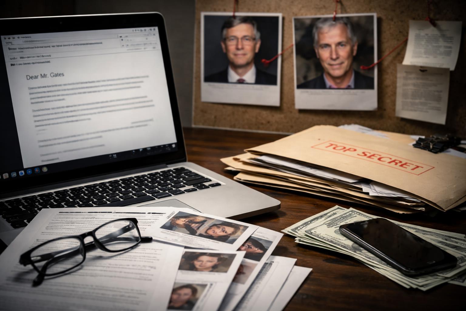 Redaktionelle Szene zum Thema „Bill Gates soll laut Epstein-Unterlagen wegen angeblicher Affären erpresst worden sein“