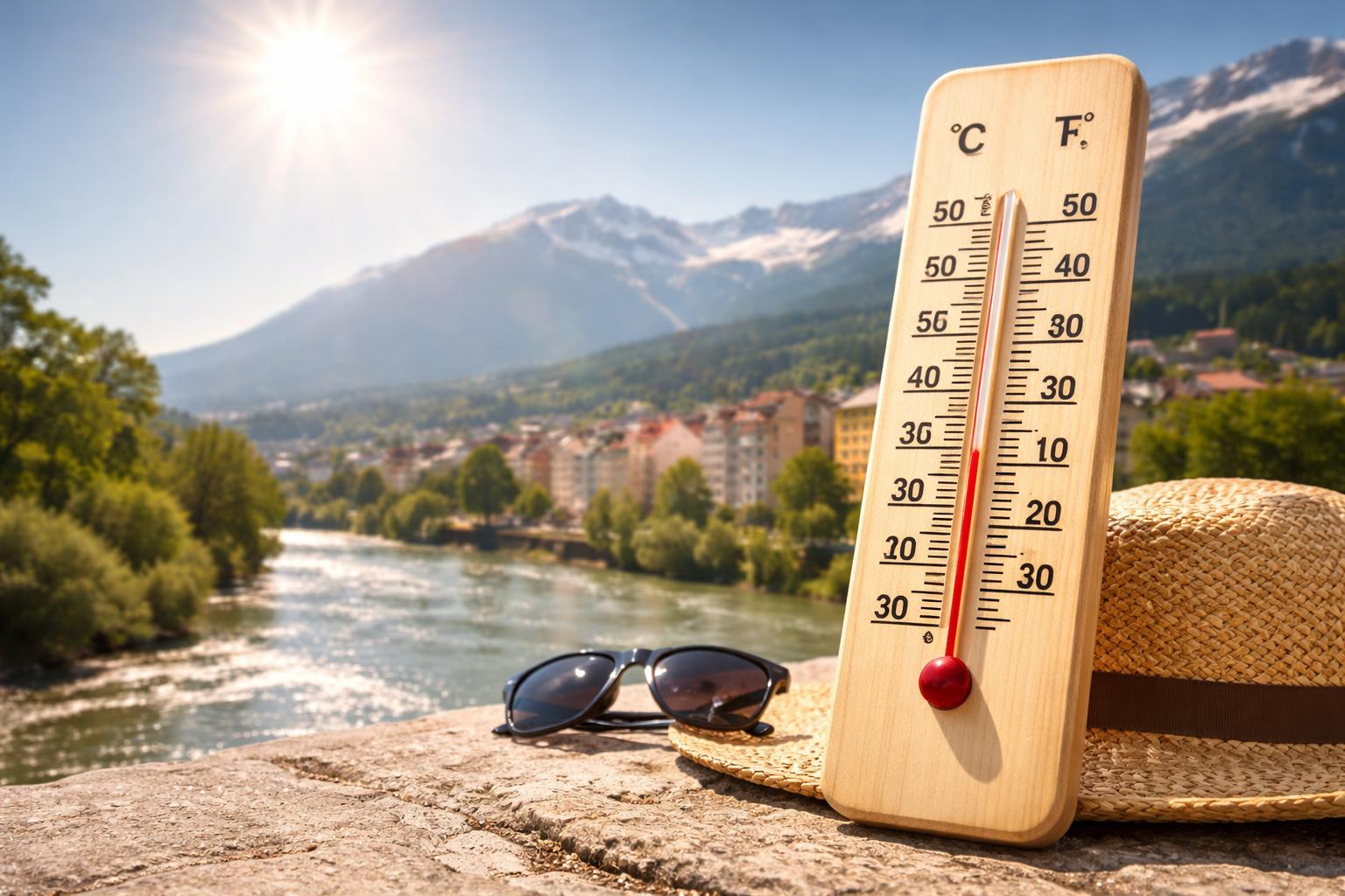 Redaktionelle Szene zum Thema „Bis zu 37 Grad: Hitzewelle hält Österreich weiter fest im Griff“