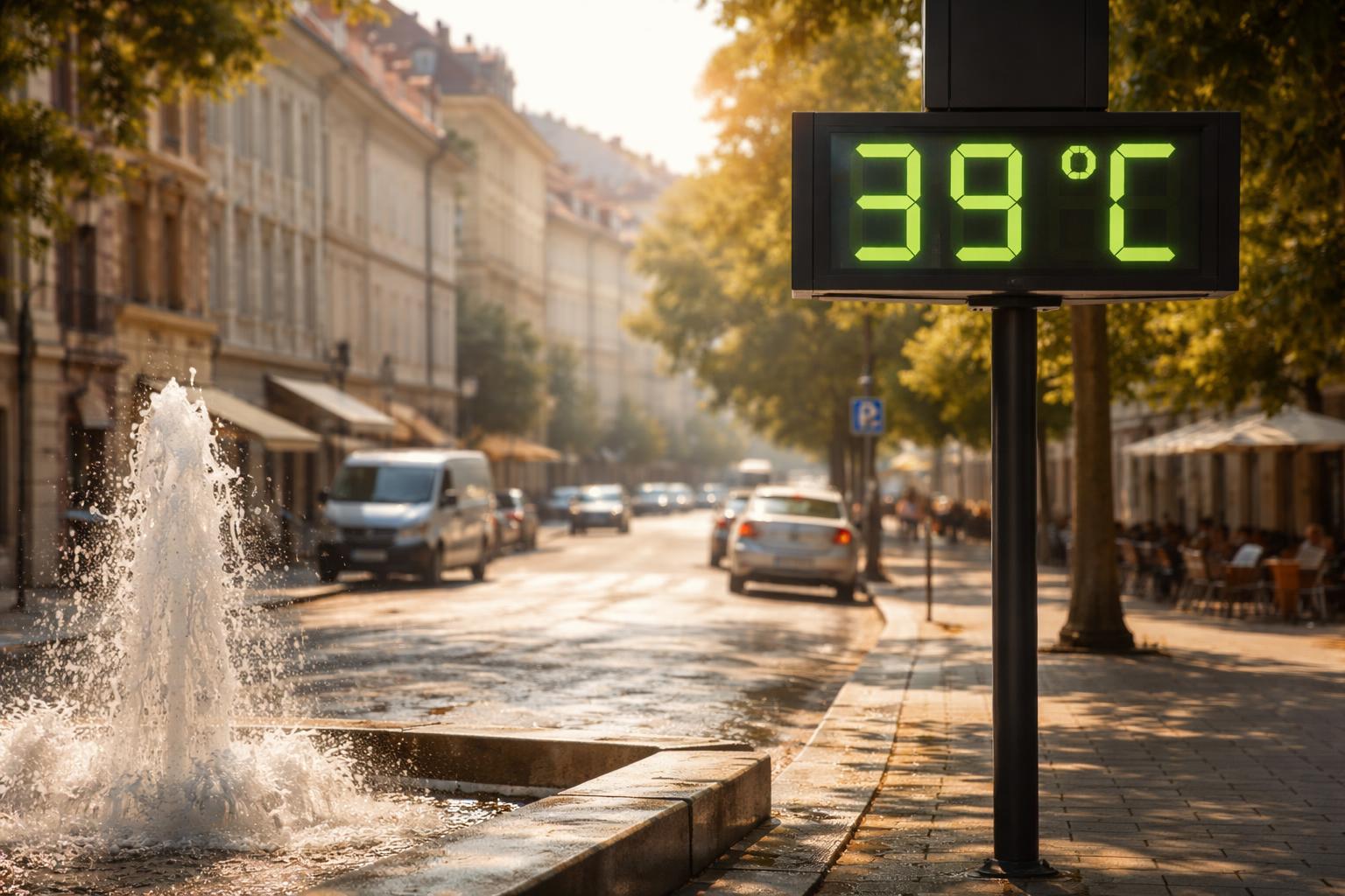 Redaktionelle Szene zum Thema „Bis zu 39 Grad: Hitzewelle erreicht vorläufigen Höhepunkt“
