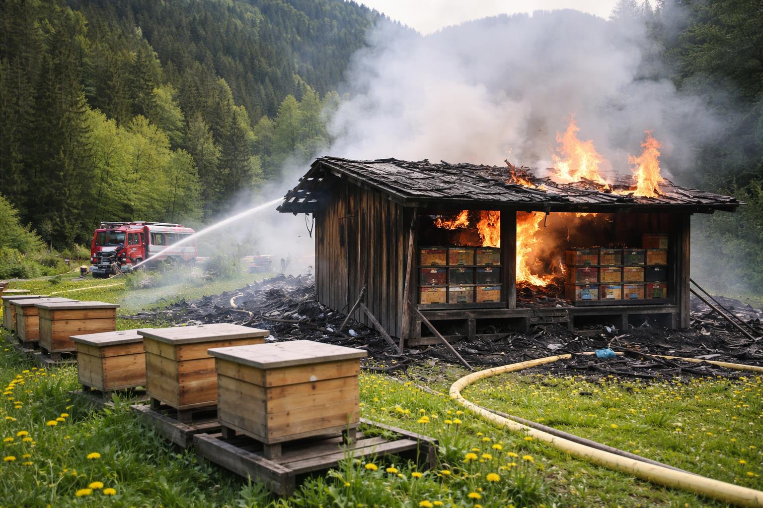 Redaktionelle Szene zum Thema „Bizauer Bienenhaus vorsätzlich angezündet“