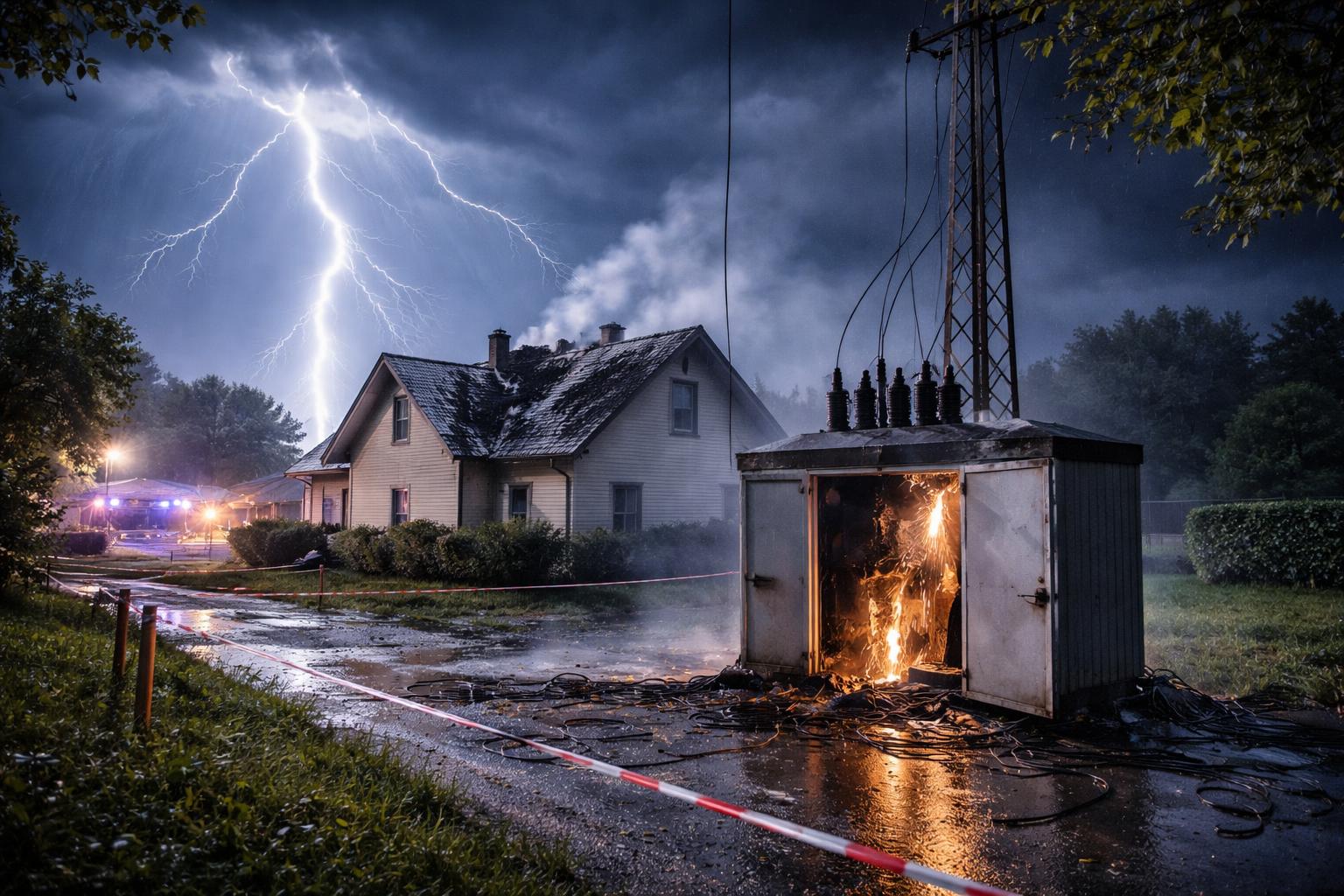 Redaktionelle Szene zum Thema „Blitze lösen Einsätze in Oberösterreich und Kärnten aus“