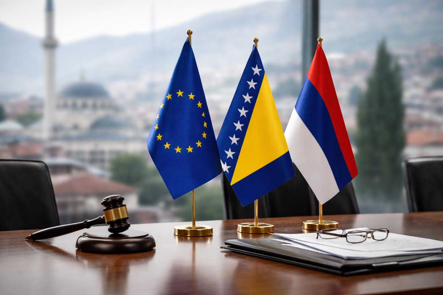 Redaktionelle Szene zum Thema „Bosnien ohne Hohen Repräsentanten? Debatte nach Schmidts Rücktritt flammt neu auf“