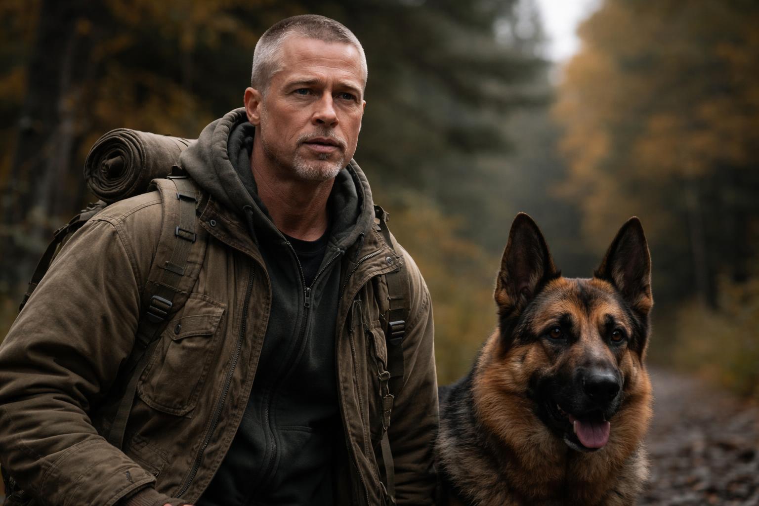 Redaktionelle Szene zum Thema „Brad Pitt spielt in „Eiserne Wildnis“ einen zurückgezogenen Ex-Soldaten“