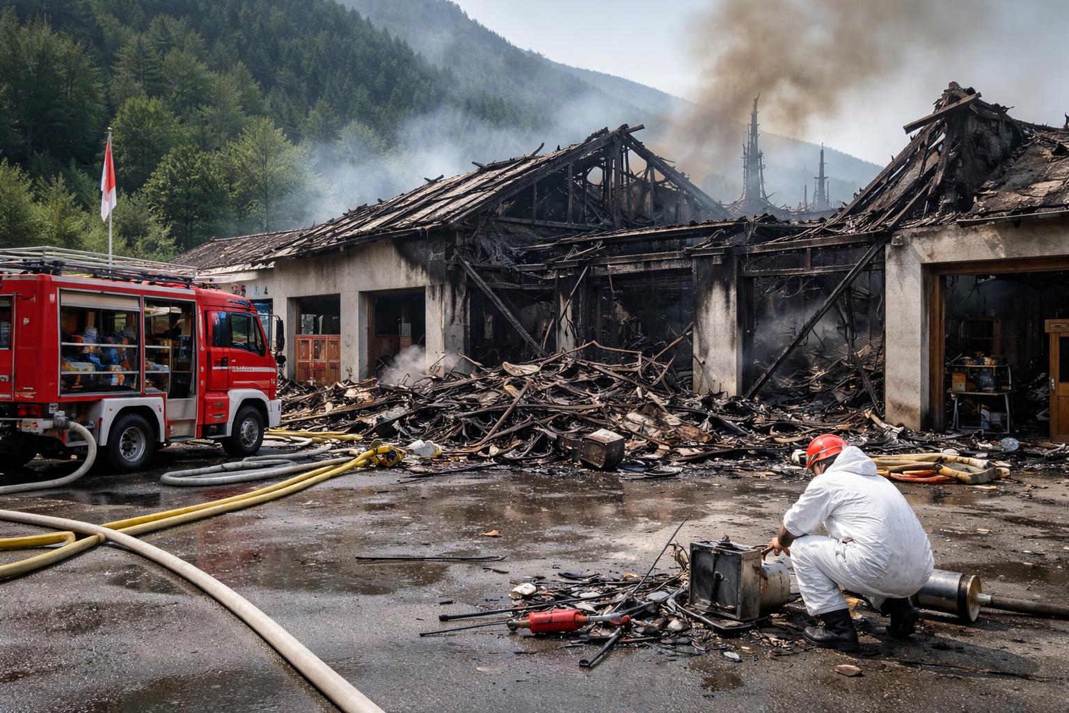 Redaktionelle Szene zum Thema „Brand im Feuerwehrhaus Lieserhofen: Ursache geklärt“