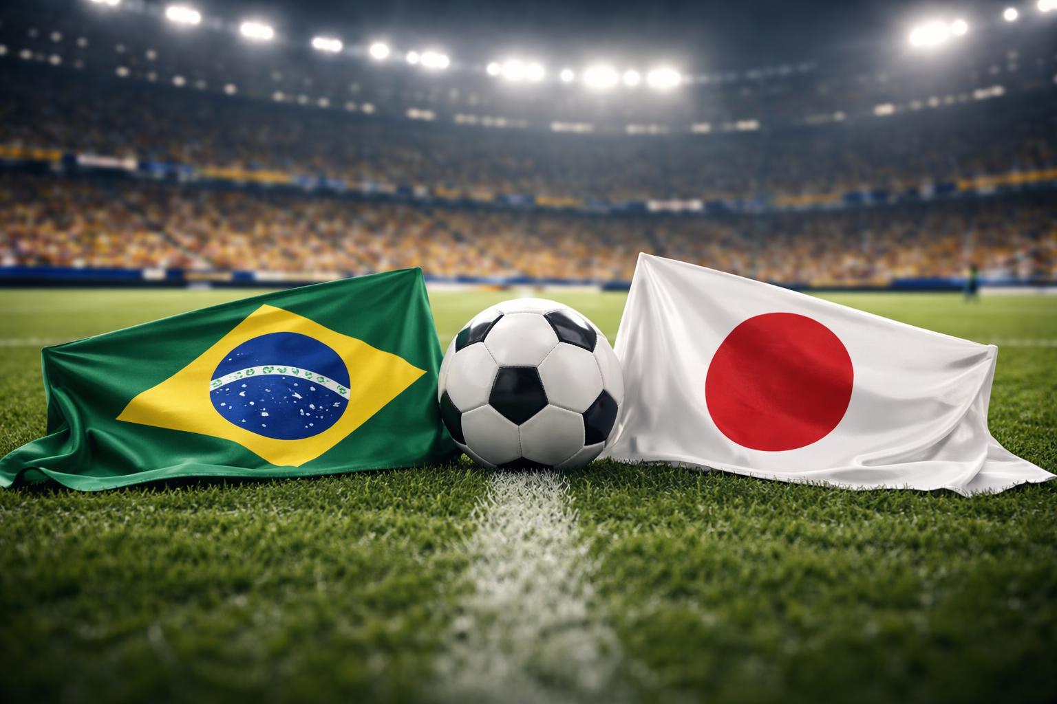Redaktionelle Szene zum Thema „Brasilien trifft im WM-Achtelfinale auf Japan“