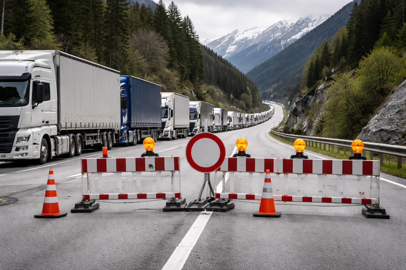 Redaktionelle Szene zum Thema „Brennerstraße am Samstag kurz gesperrt: Demo legt Transitverkehr stundenlang lahm“
