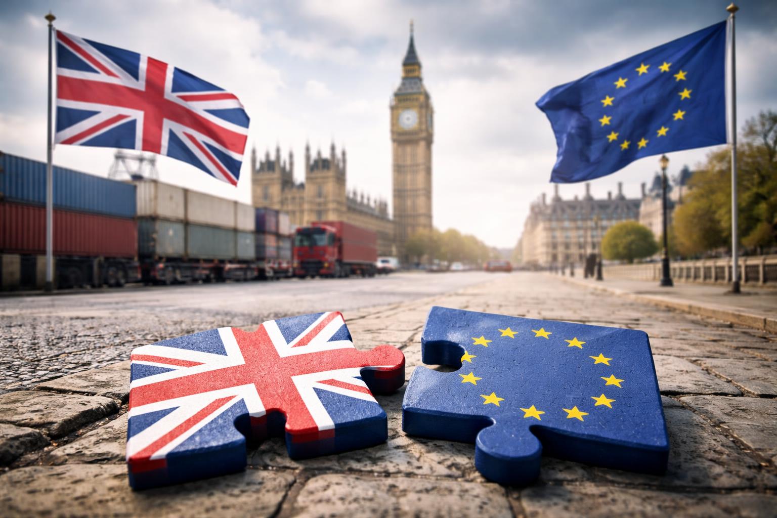 Redaktionelle Szene zum Thema „Brexit nach zehn Jahren: Mehr Briten wünschen Rückkehr in die EU“
