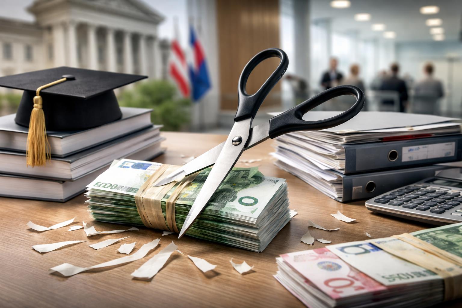 Redaktionelle Szene zum Thema „Budgetstreit in der Koalition verschärft sich bei Unis und AMS“