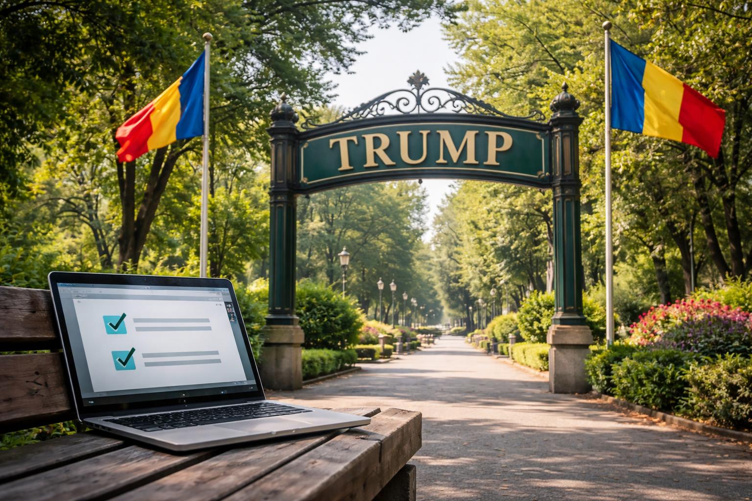 Redaktionelle Szene zum Thema „Bukarester Park soll Trumps Namen tragen – nach Online-Abstimmung gibt es Betrugsvorwürfe“