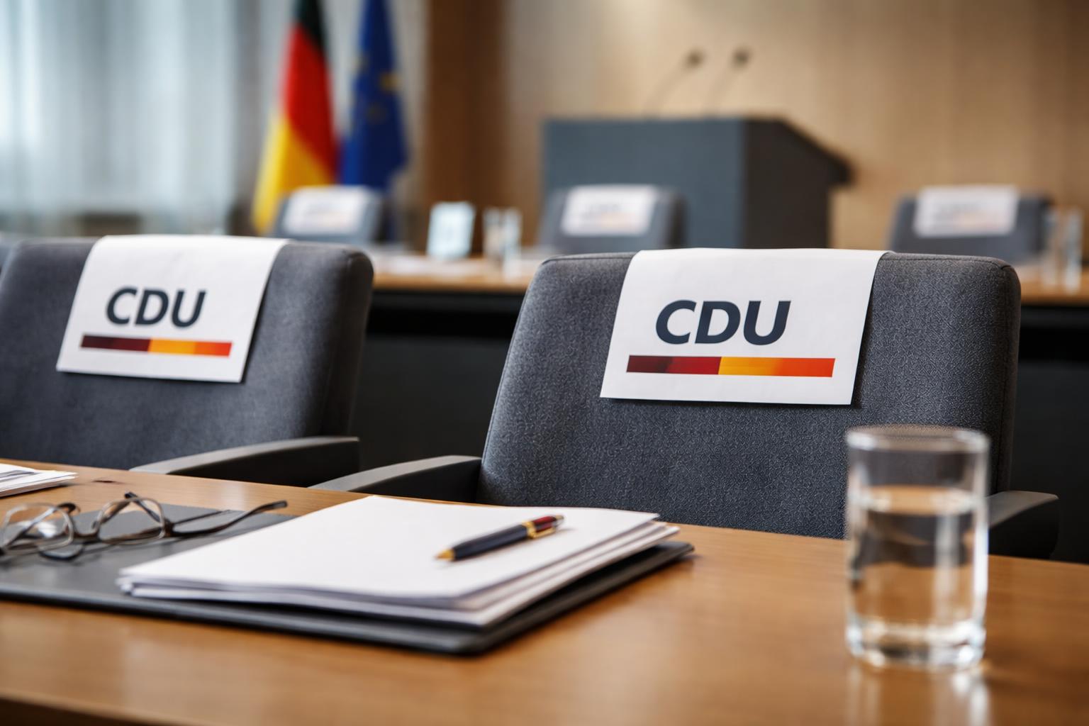 Redaktionelle Szene zum Thema „CDU ringt nach Merz’ Personalentscheidungen mit wachsender Unruhe“