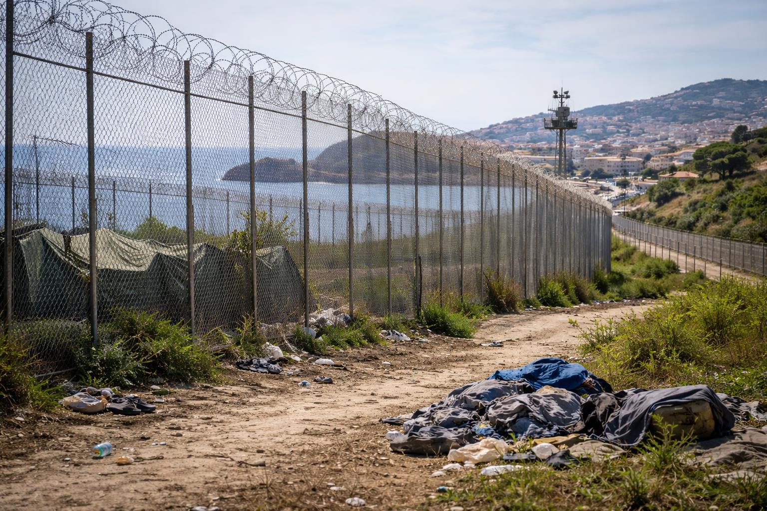 Redaktionelle Szene zum Thema „Ceuta, Melilla und Mayotte bleiben Anlaufpunkte für Migranten“