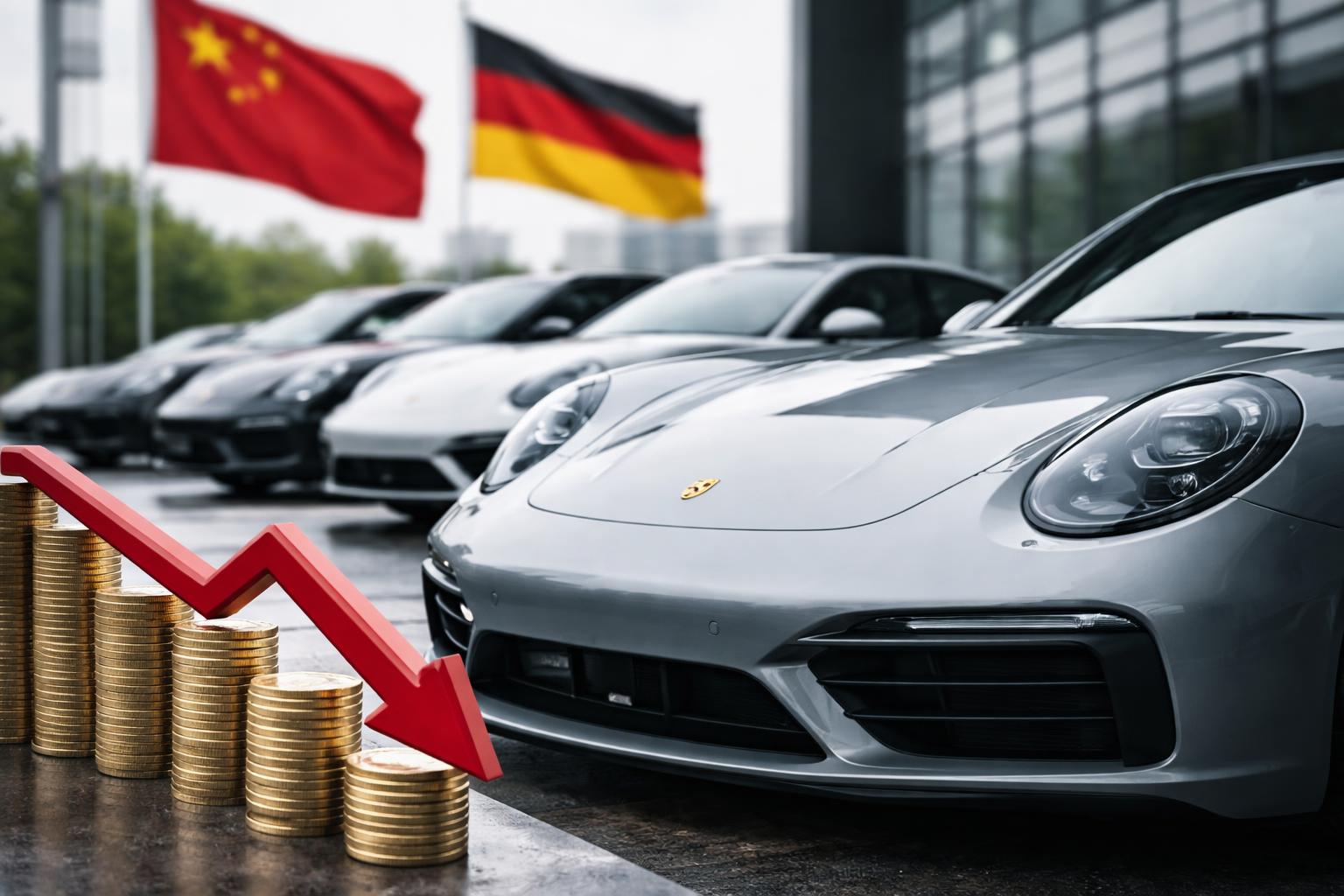 Redaktionelle Szene zum Thema „Chinas Luxussteuer und Schwäche am Markt setzen deutsche Autobauer unter Druck“