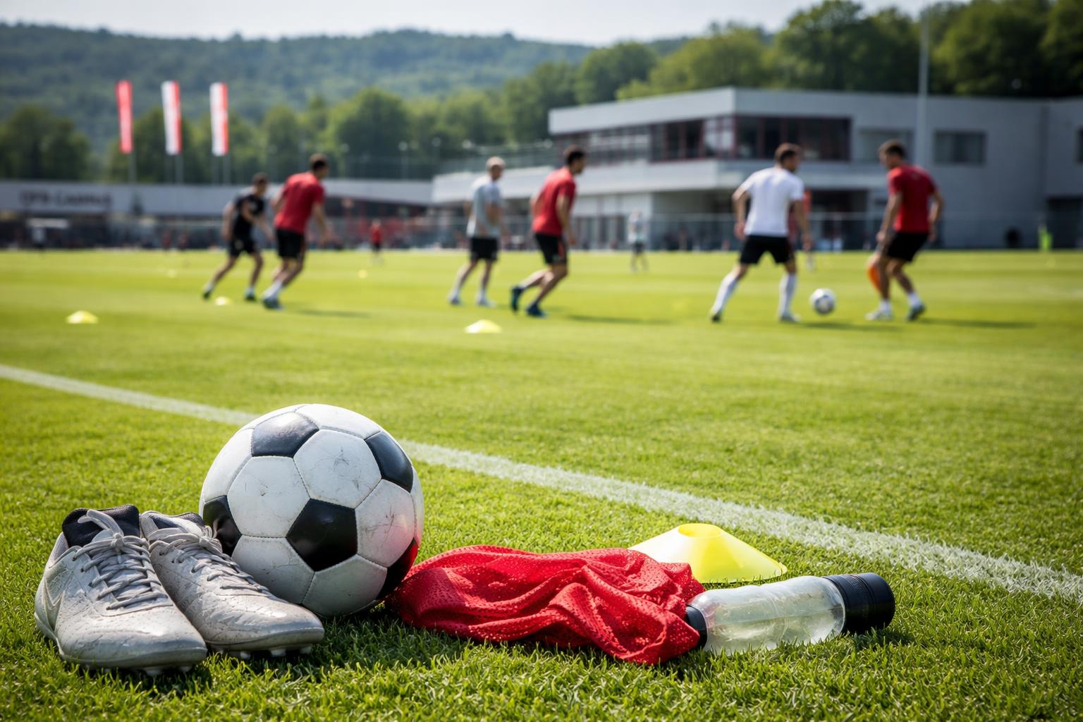 Redaktionelle Szene zum Thema „Christopher Cvetko trainiert am ÖFB-Campus mit vereinslosen Spielern“