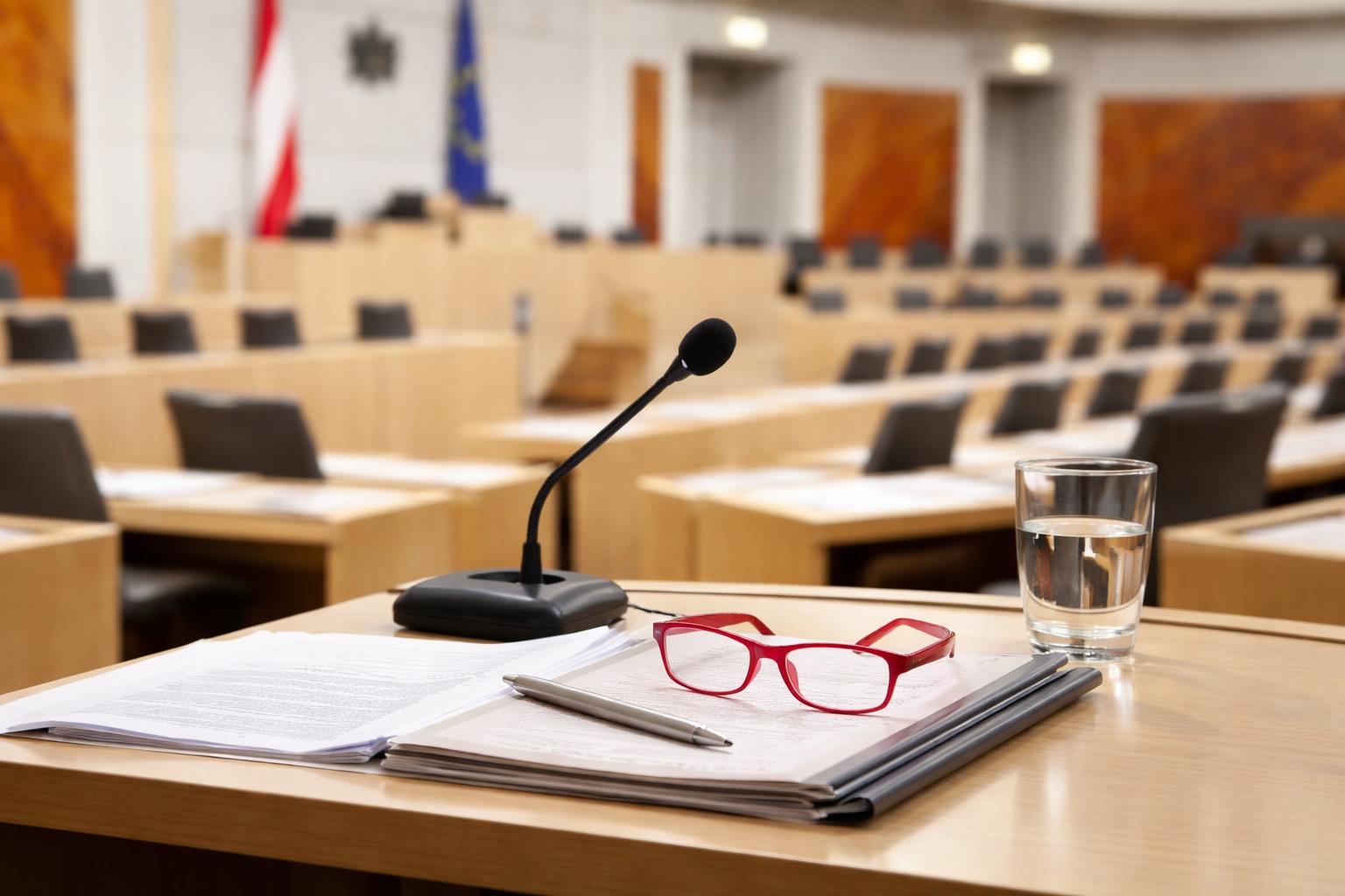 Redaktionelle Szene zum Thema „Dengler kritisiert Parlament nach NEOS-Ausschluss scharf“