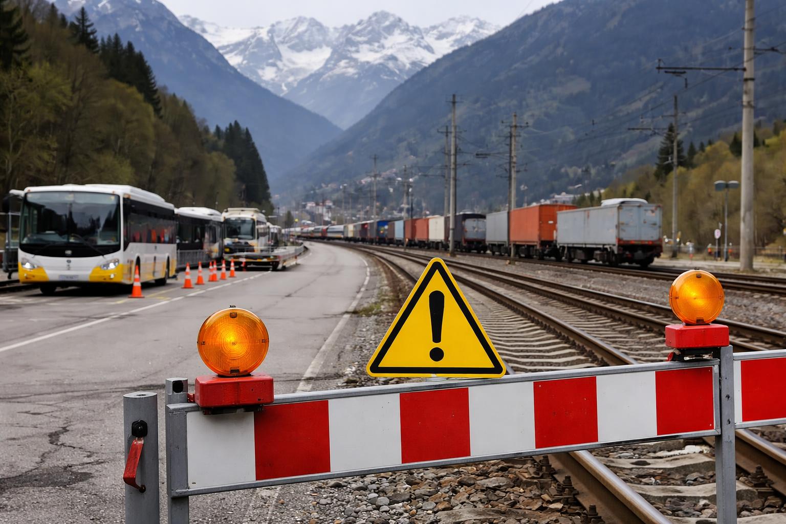 Redaktionelle Szene zum Thema „Deutsche Bahnsperren treffen Österreichs Bahnverkehr hart“