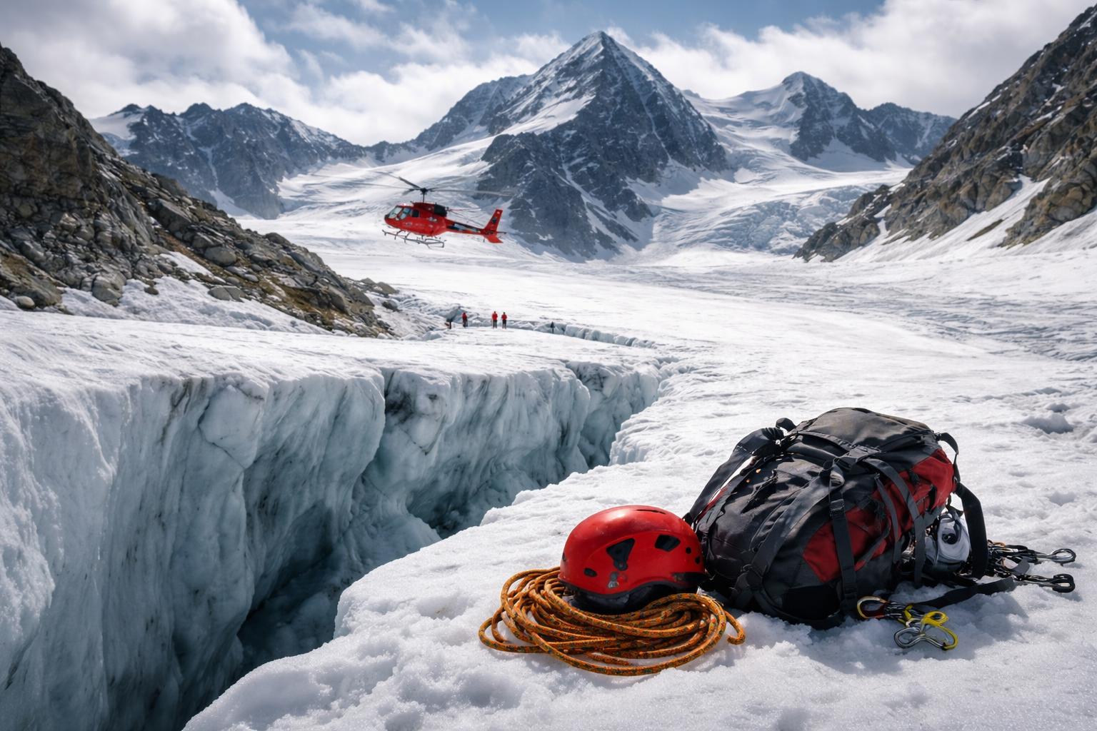Redaktionelle Szene zum Thema „Deutscher Bergsteiger stirbt bei Absturz auf der Wildspitze“